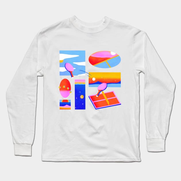 Celestial Ping Pong Long Sleeve T-Shirt by Emily Lynn Perelman